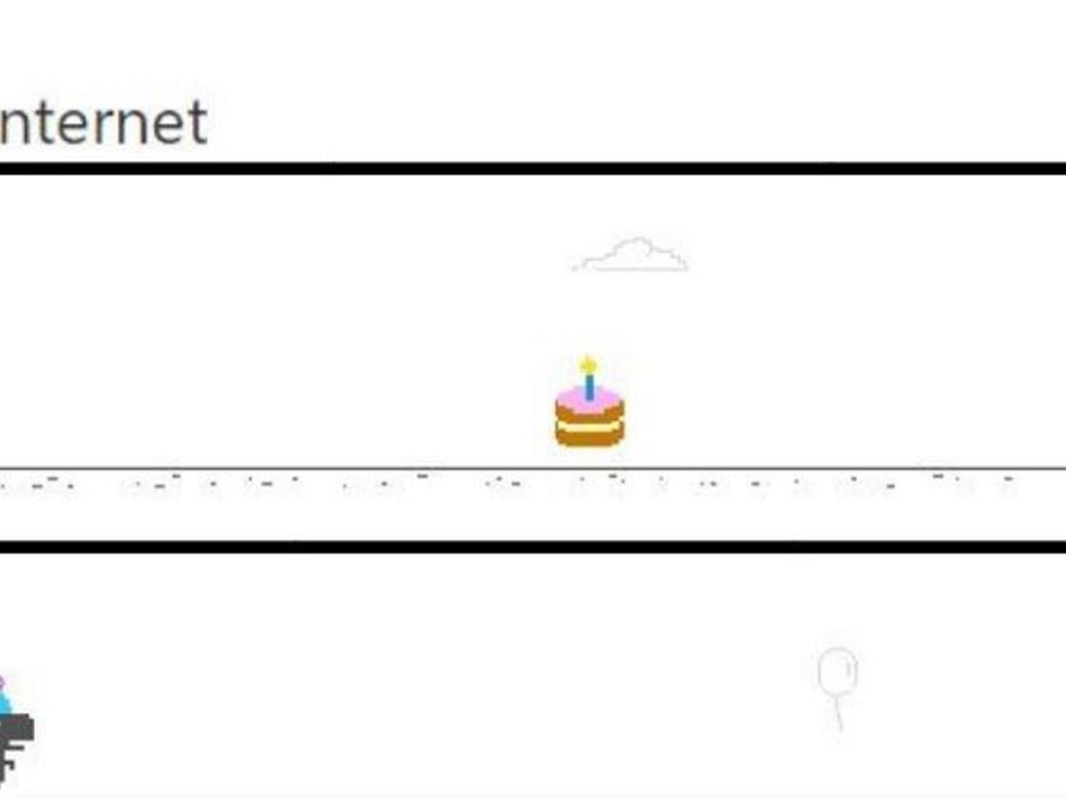 Google Chrome 10th Anniversary - Offline Dino gets a Cake & Hat