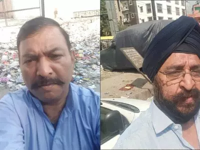 swachch he seva, october 02, east delhi, protest, sanitation workers, selfie with garbage