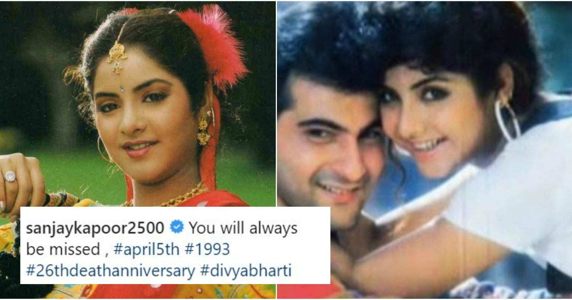 On Divya Bhartis 26th Death Anniversary Sanjay Kapoor Shares A Sweet