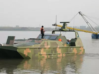 first armed amphibious drone boat