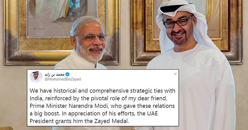 UAE Honours PM Narendra Modi With Country's Highest Civilian Honour ...