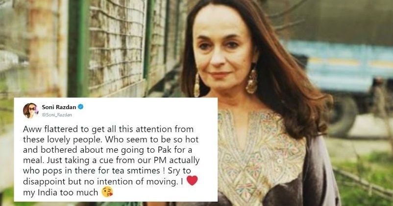 Soni Razdan Has An Epic Response For Trolls Asking Her To Leave India ...