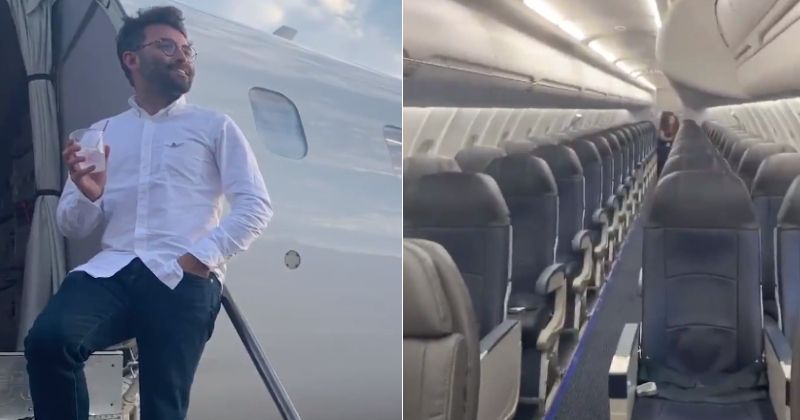 Lucky Man Gets Entire Flight To Himself Shares Video Of Flying In His