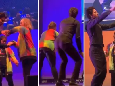 Shah Rukh Khan dancing with special kids at Indian Film Festival of Melbourne.