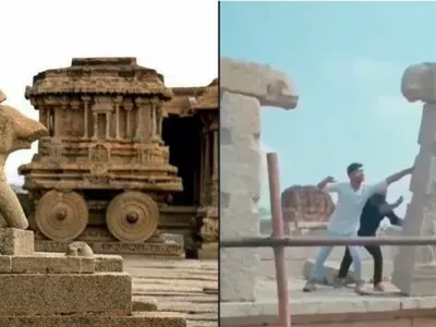 Hampi, men destory hampi, hampi ruins, World heritage site India, Indian world heritage site