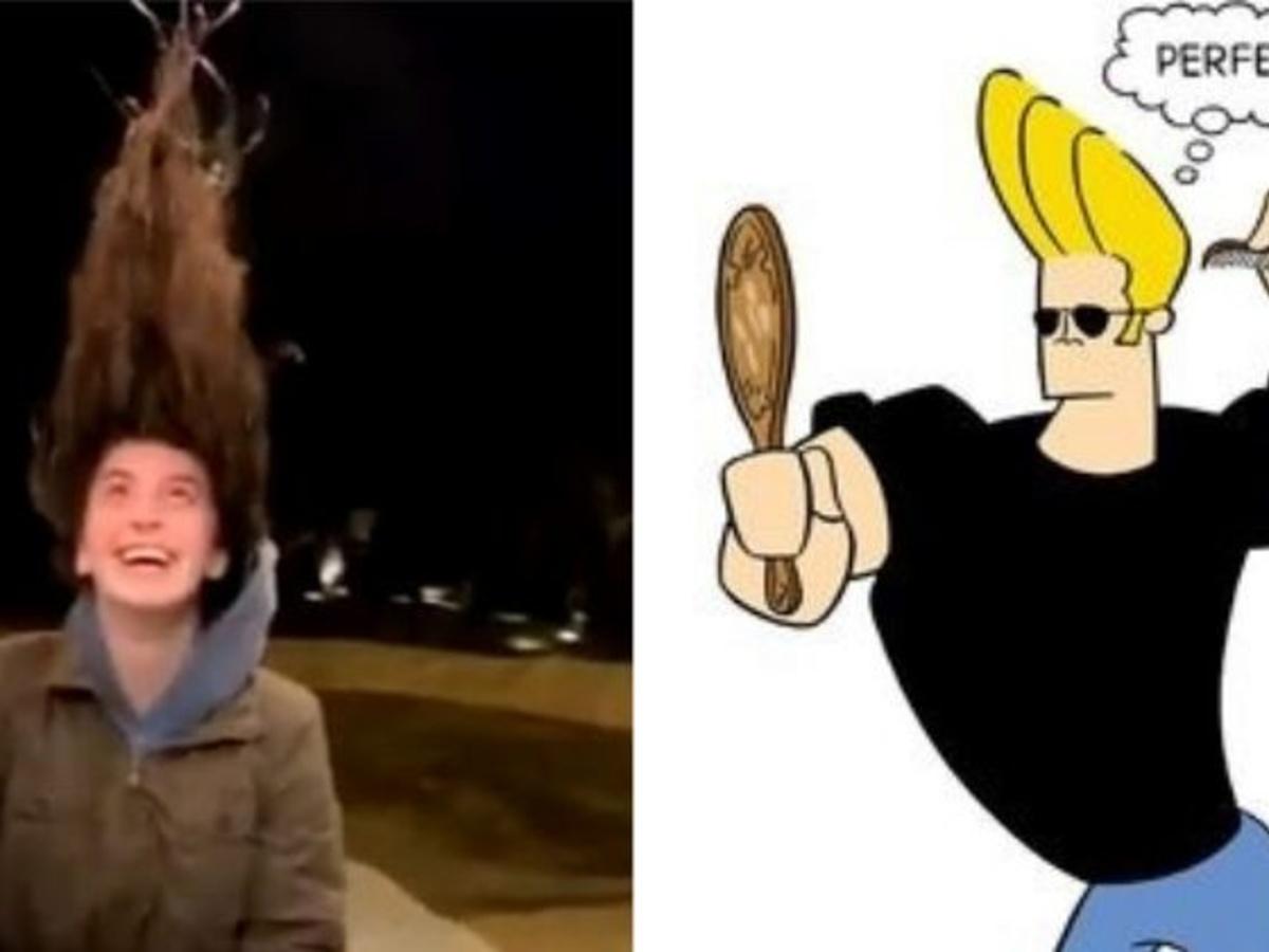 This Girl Got A Johnny Bravo Hairdo, Thanks To The Cold That Has Legit  Frozen Her Hair Straight
