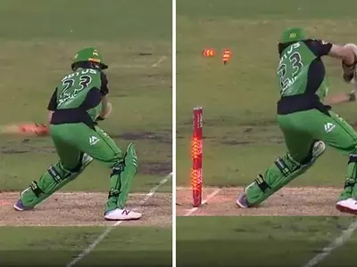 Batsman Got Out Hit Wicket After Playing A Shot Through His Own Stumps