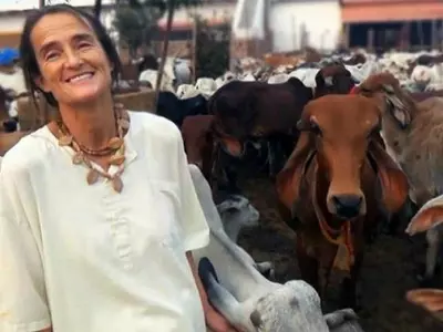 German woman, Friederike Irina Bruning, Sudevi Mataji, cow shelters, Mathura, Uttar Pradesh