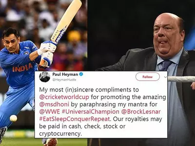Paul Heyman Has A Cheeky Message After MS Dhoni Brilliant Knock And It Is Bound To Make You Laugh