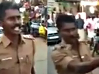 This Tamil Nadu Cop Is Hailed A ‘Hero’ For Daring Protesters To Attack Buses During Strike