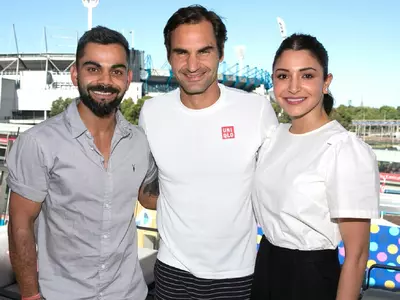 Virat Kohli meets Roger Federer at Australian Open