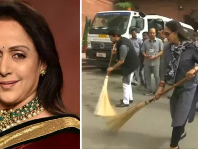 Hema Malini slams Omar Abdullah for trolling her broom sweeping act, says dimaag nahi hai kya?