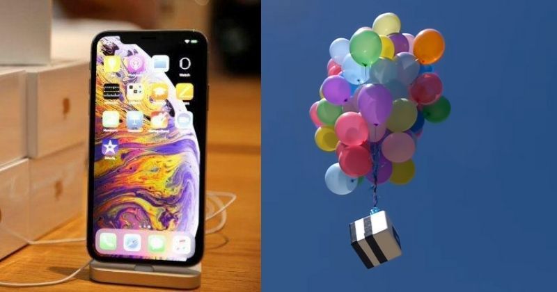 Guy Sends His iPhone XS 15 Km High In Sky Tied To 110 Balloons