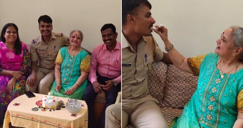 Mumbai Police Surprise 77-YO Woman Living Alone, With Mumbai Police Surprise 77-YO Woman Living Alone, With