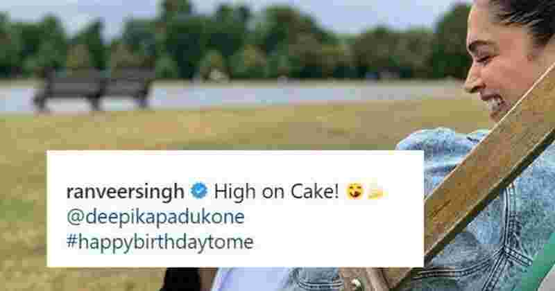 In Ranveer Singh's Latest Post On Instagram, Deepika Padukone Is 'High On  Cake