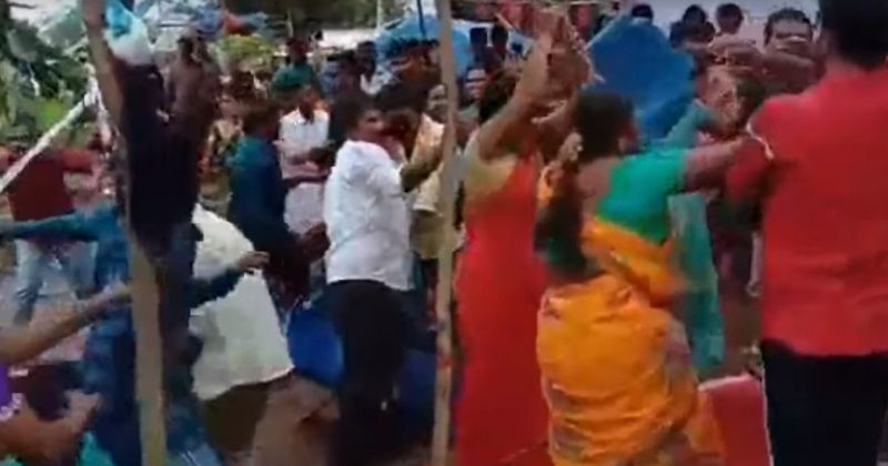 Watch Bride Grooms Family Fight Over Taking Out Marriage Procession