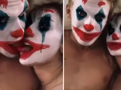 Miley Cyrus & Cody Simpson Kiss And Cuddle Using A Joker Filter & It’s Messing With Our Heads