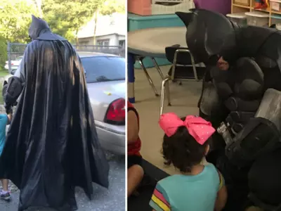 Batman Walks Bullied Child to School