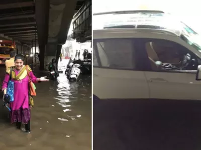 Renuka Shahane stuck in Mumbai rains.