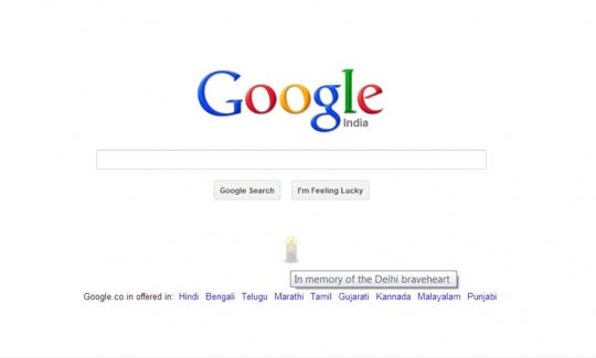 Google India Lights a Candle for Delhi Gang Rape Victim