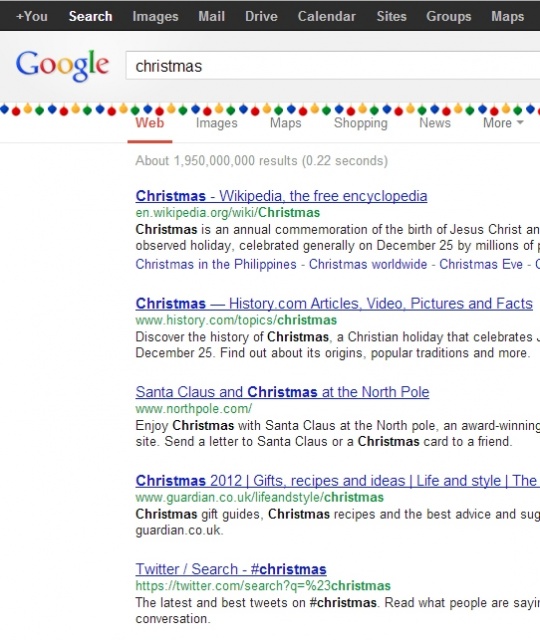 Type Christmas into Google