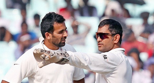 Zaheer Khan and M S Dhoni
