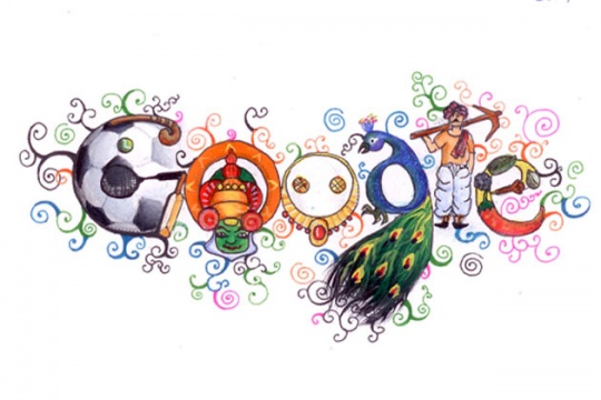 'Doodle 4 Google India 2012' Winner on Google Homepage