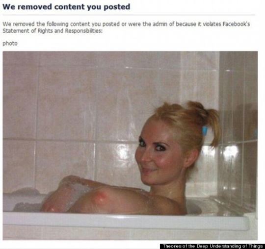 Facebook Removes Picture of Woman in Bathtub - THinks Elbows are Nipples