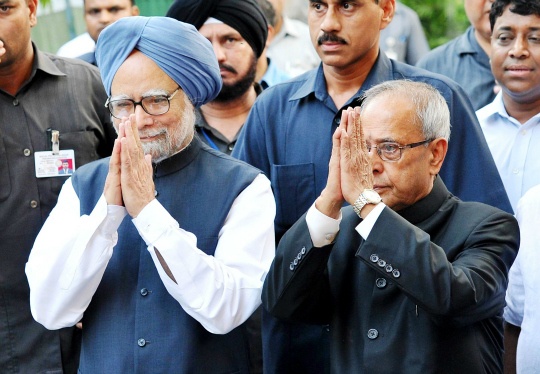 Manmohan Singh and Pranab Mukherjee