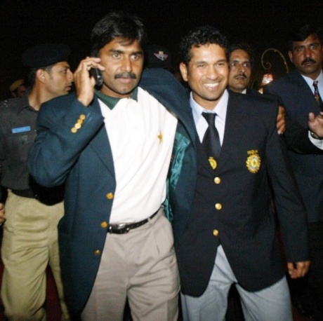 Javed Miandad and Sachin Tendulkar