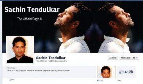 Sachin Tendulkar's Facebook Page
