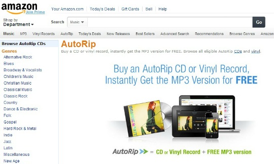 Amazon Offers Digital Songs to Vinyl Record Buyers