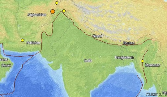 Earthquake tremor in Delhi, Kashmir