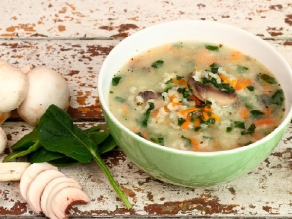 Healthy Soup Recipes: Mushroom,Spinach & Wild Rice Soup