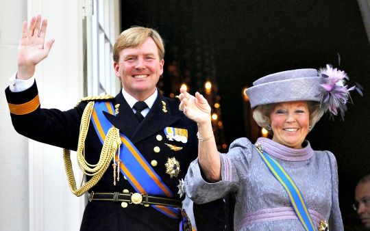 Queen Beatrix and Crown Prince Willem Alexander