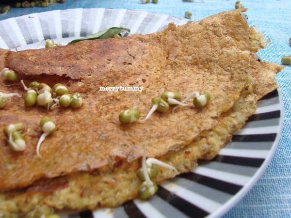 Healthy Snack: Moong Beans Sprouts Dosa Recipe
