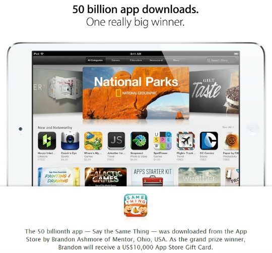 Apple App Store Hits 50 Billion Downloads
