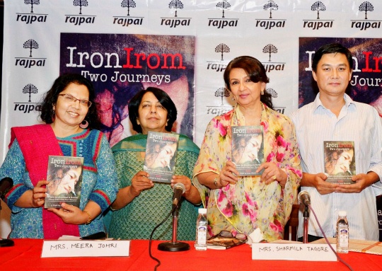 Actress Sharmila Tagore releases a book on Irom Sharmila at a function in New Delhi