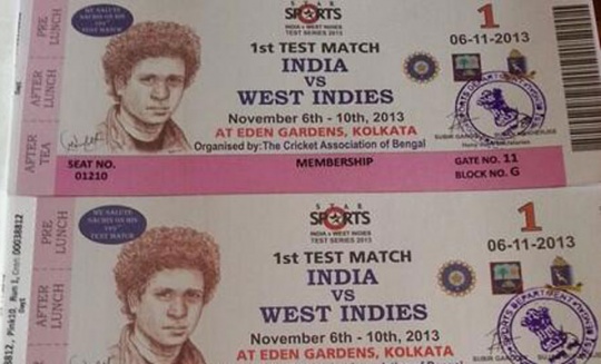 Sachin Tendulkar's 199th Test Ticket