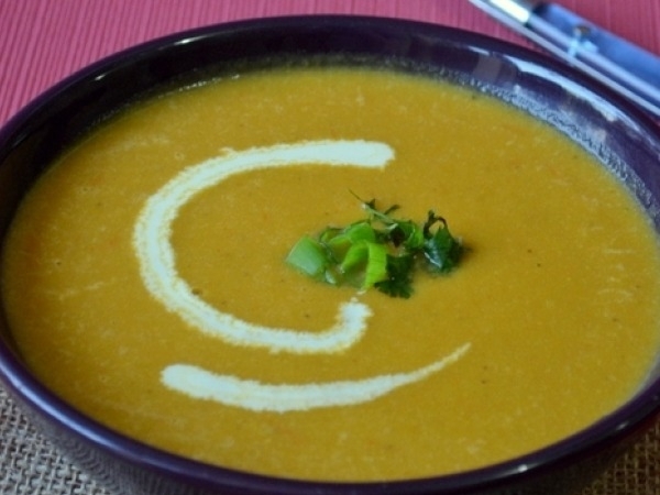 Healthy Snack Recipes: Roasted Eggplant Soup with Indian Spices