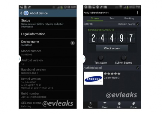 Samsung Galaxy Note III Leak