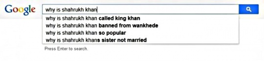 Shah Rukh Khan search suggestions