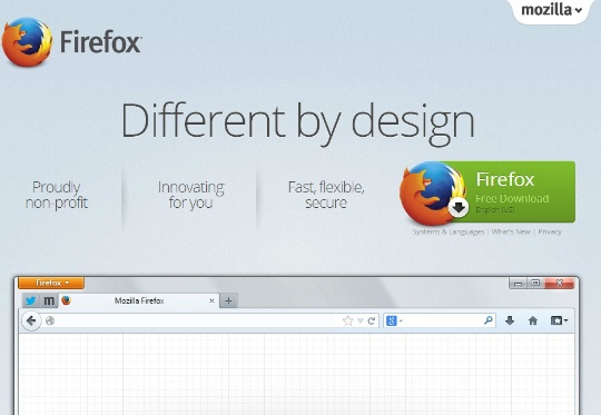updated mozilla firefox browser