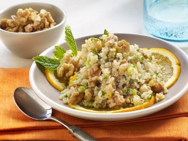 Healthy Snack: Orange Walnut Quinoa With Chickpeas And Mint