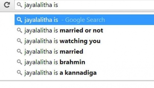 Jayalalitha Google Search Result