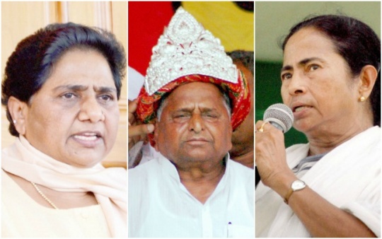 Mayawati, Mulayam Singh Yadav and Mamata Banerjee