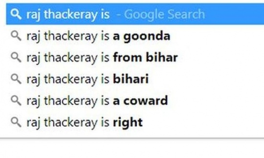 Raj Thackeray Google Search Result