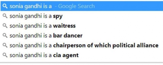Sonia Gandhi Google Search Result
