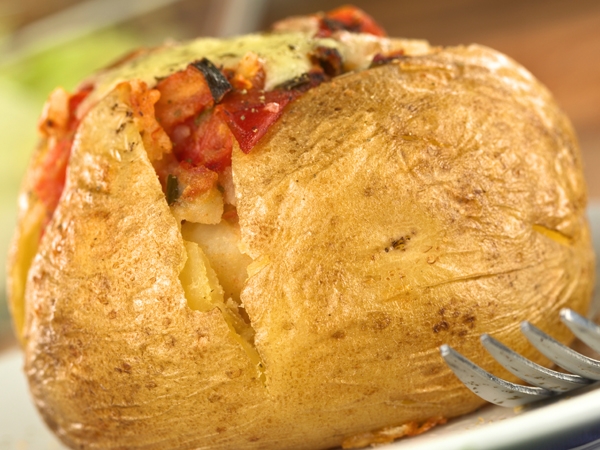 Jacket Potatoes Stuffed With Broccoli And Red Pepper