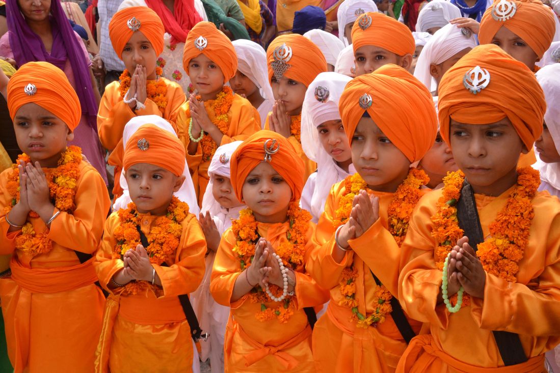 Sikh school children at the Golden Temple